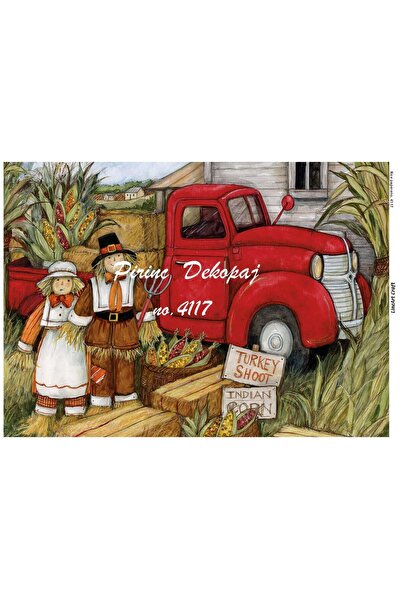 LİNEART ورق ديكوباج نحاسي بنمط عيد الميلاد رقم: YILŞI4117 - 29X42 سم