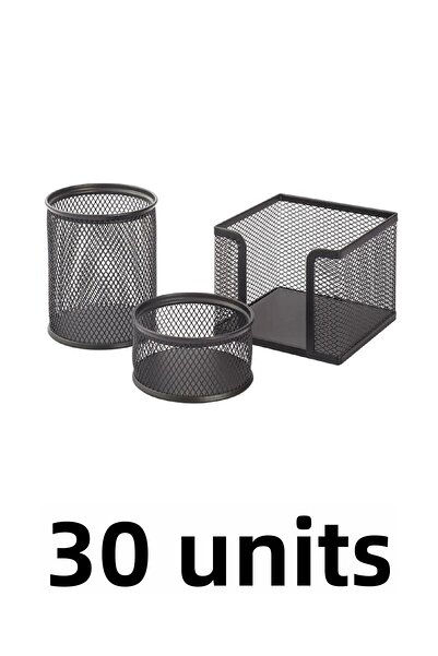 KRAF طقم حامل أقلام مكتبية مثقوبة 30 قطعة مكون من 3 قطع 470 جرام أسود