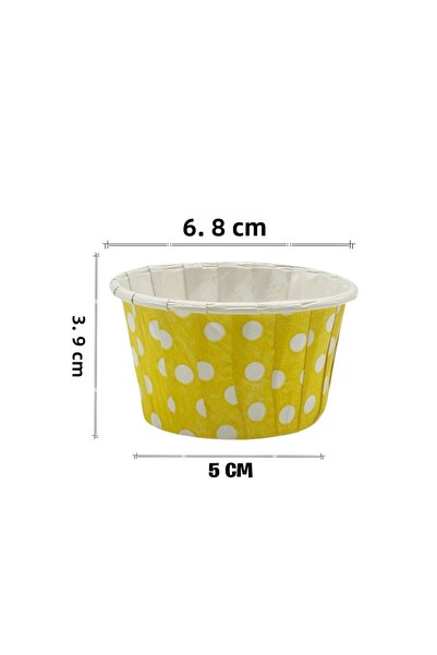 MODGER Yellow Polka Dot Muffin Cake Capsule 50Pcs - V