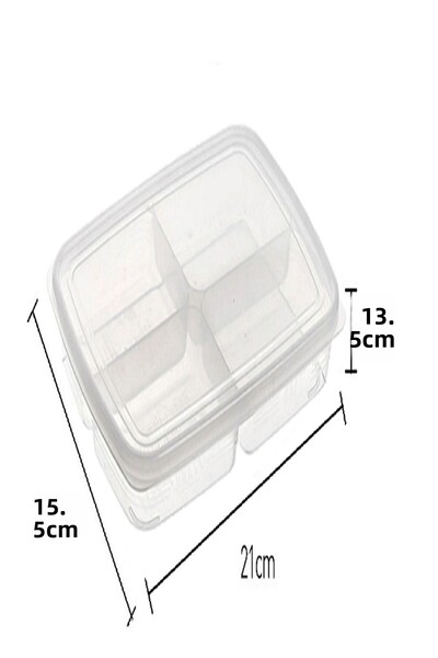 Bayev 4 Pieces of 4 Compartment Breakfast Storage Container - Tomato Cucumber Lunch Storage Container
