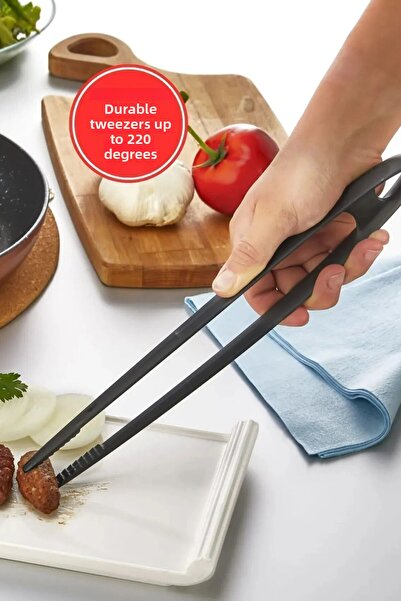 BARENDA ملقط ملاقط من البلاستيك الصلب غير القابل للالتصاق ومتين حتى 220 درجة