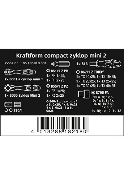wera Compact Zyklop Mini Ratchet Set of 2 - 05135918001