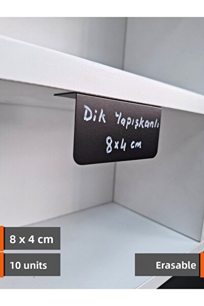 Şeffaf Etiket 10 τεμάχια PVC Μαύρη Πινακίδα Μαυροπίνακα 8x4 εκ. Αυτοκόλλητη Ε...