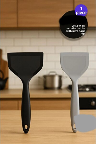 TUMU LIFE Ultra Hard Tip Extra Wide Mouth Silicone Spatula Fish Pastry Flatbr...