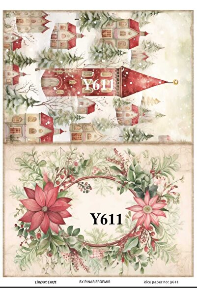 LİNEART New Year's Pattern Brass Decopage Paper No:Yilşi611- 29X42Cm