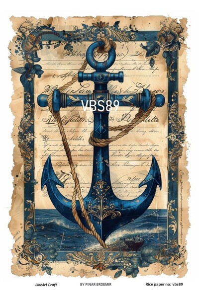 LİNEART ورق تزيين نحاسي أزرق داكن موديل VBS89 - 29 × 42 سم، تشيابا، سلسلة نمط