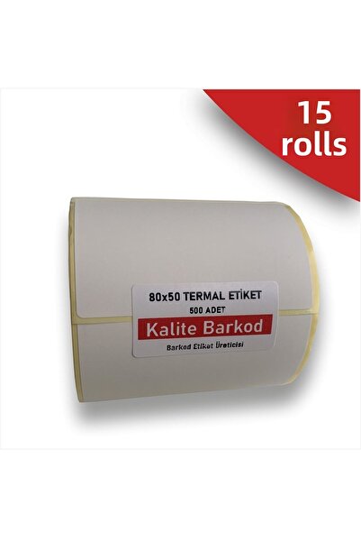 Kalite Barkod ملصق حراري 80x50| 15 لفة من ملصقات الباركود