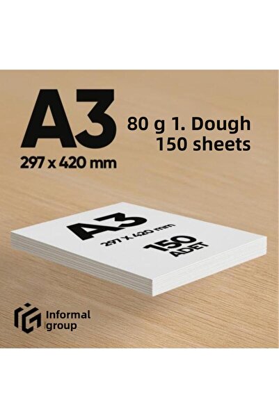 İnformal Yayınları Informal Copy Paper Premium Quality A3 80 Gr 150 Sheets 1S...