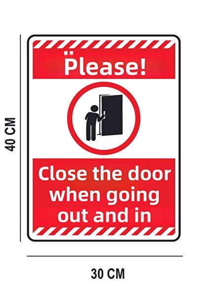 Tooall Please Close the Door When Entering and Leaving Foil (Pasted on Flat Floor) Adhesive Paper