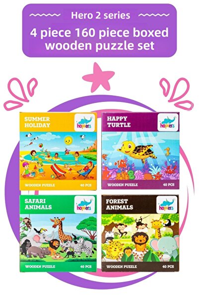 Hopiers مونتيسوري هيرو 2 - مجموعة ألغاز خشبية مكونة من 160 قطعة / لعبة تعليمي...