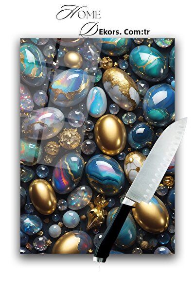 home dekors لوح تقطيع الزجاج، لوح تقطيع ملون بأحجار لامعة، هدية للزوجين، 35 ×...