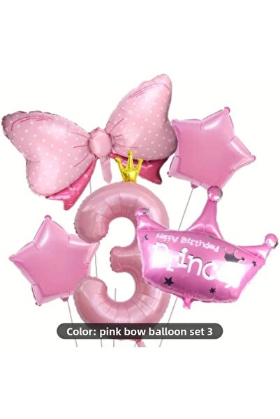 DÜVENCİ TİCARET SET BALON DE VÂRSTA PRINCESĂ ROZ COROANĂ FLOILE