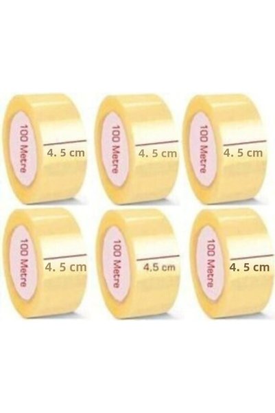 LOVYCO 1 bucată de bandă adezivă reală de 100 m, 45 mm x 100 m, bandă adezivă netă, care nu se rup, bandă adezivă puternică