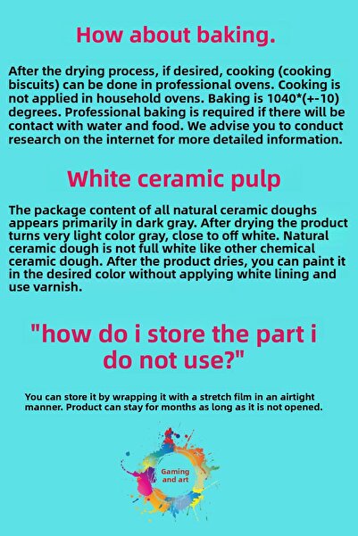 O&S Oyun ve Sanat Eğlen-Üret Ceramic Dough Starter Set, 4000 g White Clay Ceramic Dough, Ceramic Mud Cutting Floss Wire,