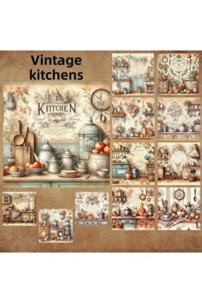 Pink Swan Craft Vintage κουζίνες 12 τμχ Scrapbook Bullet Journal Ματ Σετ αυτο...