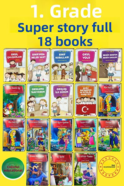 Ata Yayıncılık 1. Sınıflar Için 5'li Büyük Boy Hikaye Kitabı Seti ( LAR)