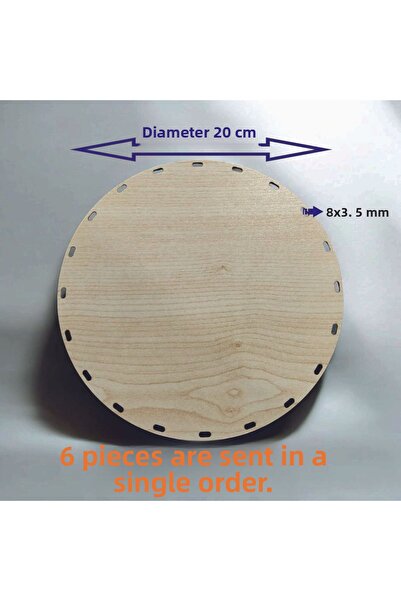 ASUDE HEDİYELİK Cremă de lemn 20 cm 6 buc. Tavă din bambus Placă de tricotat ...