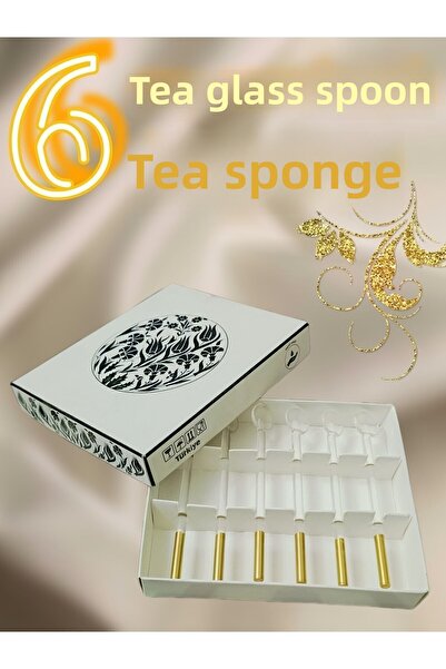 SAMSA 6 Pcs 6 Teaspoons Classic Glass Teaspoons - Std Gold Processing Model