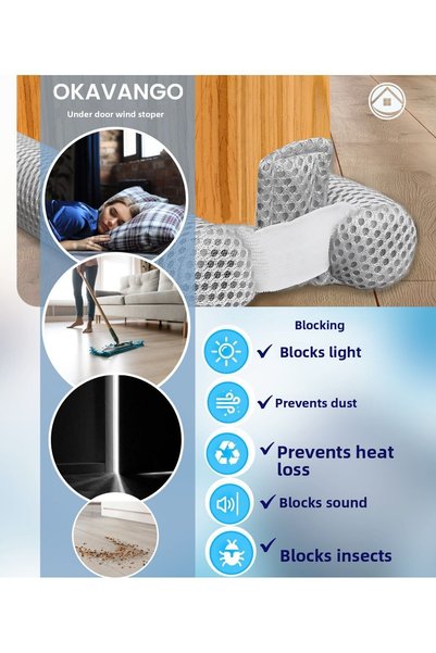 OKAVANGO Under Door Anti-Wind Heat Insulation Sponge Windbreaker Dust Cold Sponge Double Sided-1 Black