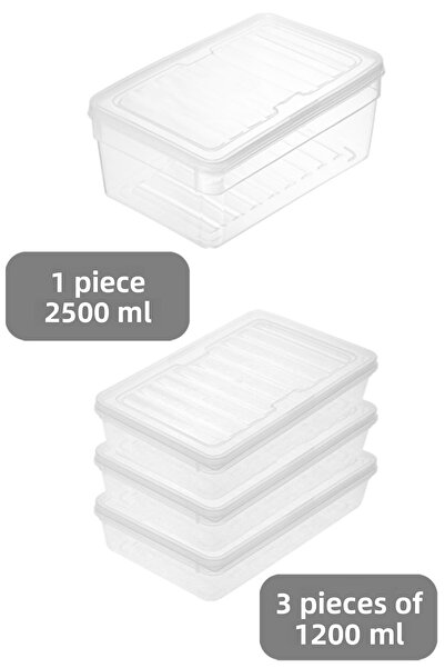 Meleni Home 4-Piece Deep & Shallow Food Set - Transparent & Coverage Storage K Organizers