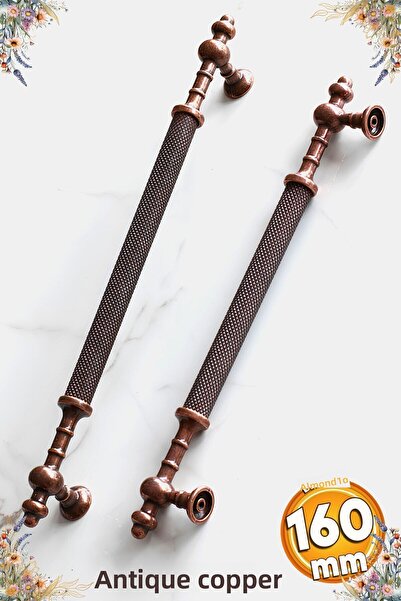 Badem10 Lemn de molid antic cupru antic metal 160 mm mobilier bucătărie sertar dulap dulap mâner mâner