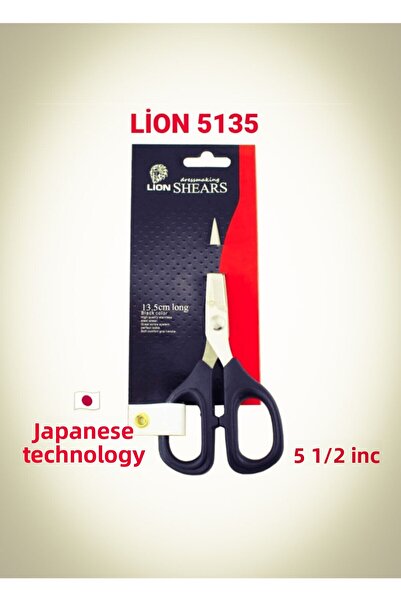 Lion Plastic Handle Thread Cleaning Embroidery Scissors 5135 - 13.5 Cm