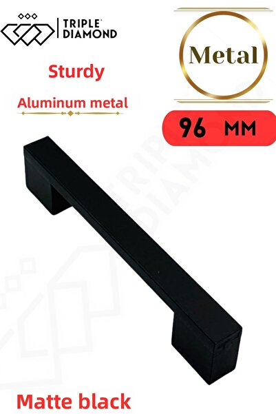 Triple Diamond 96 Mm Metal Negru Mat Mobilier Bucătărie Dulap Sertar Mâner Dulap Mâner Mâner 1 Buc
