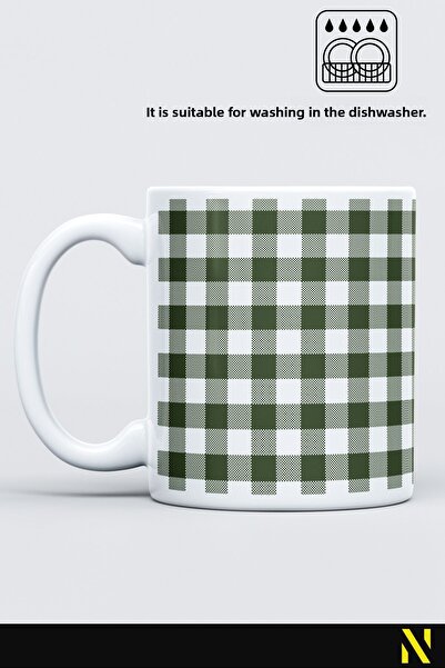 nilizma كوب منقوش منقوش باللون الكاكي - كوب 330 مل |   تصميم أنيق ومتين