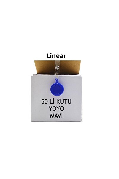 Linea حامل بطاقات ياقة يويو دائري أزرق 50 قطعة