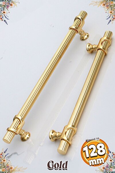 Badem10 Arsin Mâner metalic auriu 128 mm-12,8 cm Mobilier dulap Sertar de bucătărie Mânere uși dulap Mâner