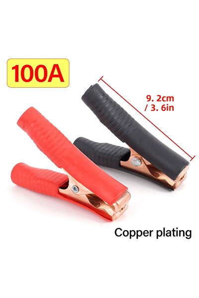 Choice زوج واحد من مشابك التمساح الكهربائية باللونين الأحمر والأسود بقوة 100 ...