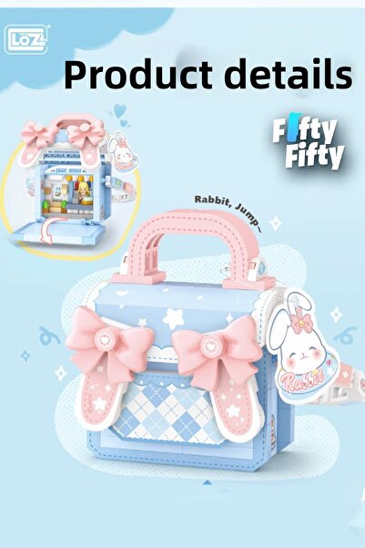 Vagonlife Loz Micro Block Sweet Bag Series Blue Rabbit Figured Bag 330 Pieces Toy Construction Set Fflz-8845