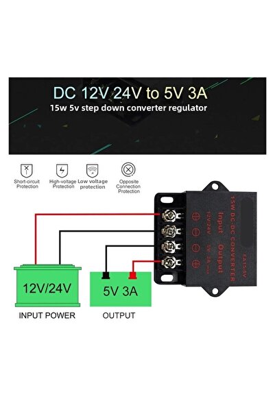 Choice 12V 24V to 5V 10A DC Converter Voltage Reducer Regulator Step Down Buc...