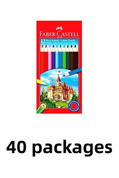 Faber Castell 40 علبة من الورق المقوى 12 قلم طلاء جاف ملون