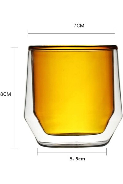 MIBRU COFFEE VACCUM GLASS CUP 170ML Yellow