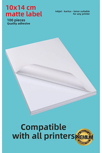 Hsn 100 قطعة 10 سم × 14 سم ملصق لاصق مطلي بالحبر - مناسب لجميع الطابعات