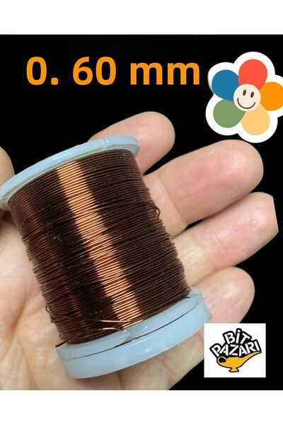 izmir Bitpazarı Sârmă de flori de cupru 0,60 mm - Sârmă de bijuterii - Sârmă de hobby - 1 bobină