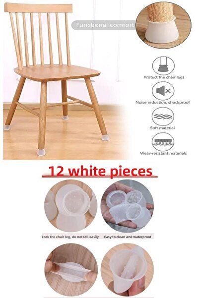ROZIA Foot Protector 12 Pieces Table Chair Leg Silicone Floor Hardwood Floor Protector