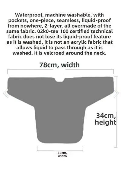 Aşkın Parti Evi مريلة أطفال بدون خياطة للأطفال من عمر 6 إلى 24 شهرًا، مقاومة للماء، جيب، قابلة للغسل في الغسالة، فيلكرو، بأكمام طويلة