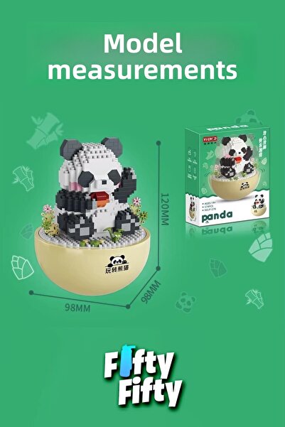 Vagonlife Panlos Yko Series Decorative and Collectible Panda Model 574 Piece Building Set -Ffp1276