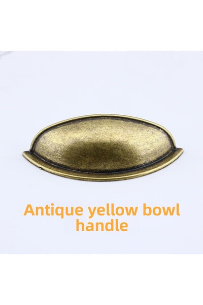 Badem10 Mussel Dish Stone 64 mm Antique Antique Yellow Furniture Kitchen Drawer Cabinet Cabinet Handles Handle Handle