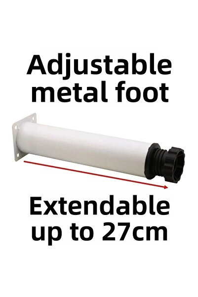 NUBLADO Metal 25 cm Adjustable White Sofa Base Furniture Sofa Riser Support Leg Feet.
