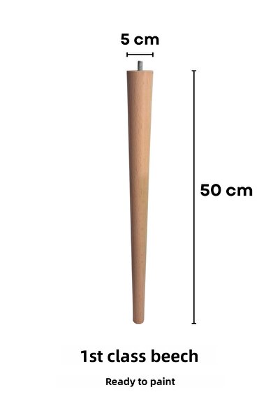 Altın İş Ahşap Entegre 50cm Angled Wooden Conical Leg, Plinth Leg, Sofa Leg, Tv Unit, Cabinet Riser Apparatus 4 Pieces