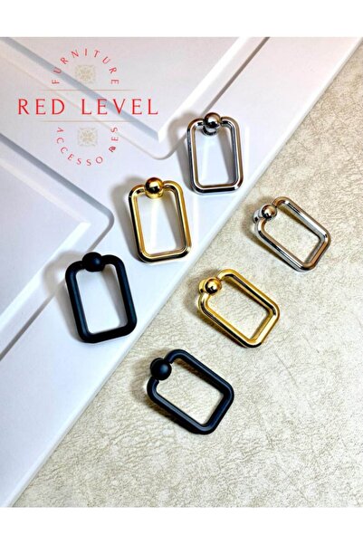 Red Level Μοντέλα λαβής με μεταλλικό κουμπί με μαύρο εκκρεμές με τετράπλευρο ναυλί Έπιπλα συρταριού ντουλάπας Λαβή κουζίνας