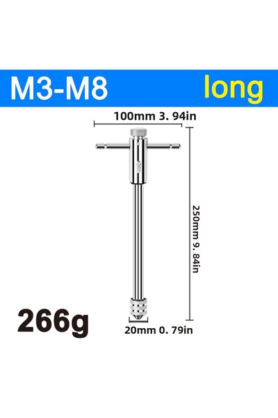 Choice مفتاح ربط يدوي طويل قابل للتعديل بسقاطة M3-M8 M3-M8 M5-M12 قابل للتمدي...