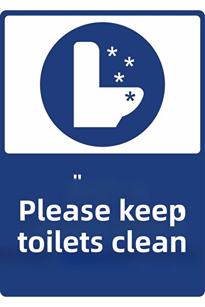 ChicArt Design Studio يرجى إبقاء المراحيض نظيفة PVC علامة تحذير Dekota الرقمي...