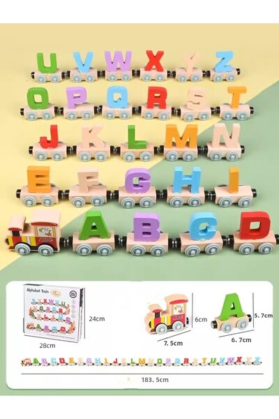Choice لعبة قطار خشبي من مونتيسوري للتعليم المبكر ألعاب الأبجدية قطار الأرقام...