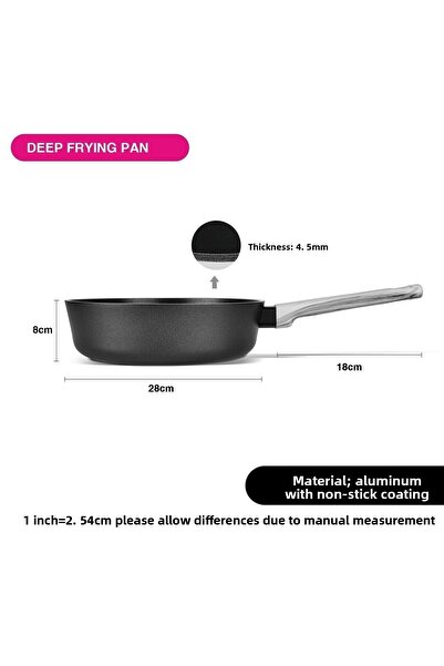 Fissman Deep Frying Pan 28cm Mira Series Aluminum And Non Stick Coating with Induction Bottom