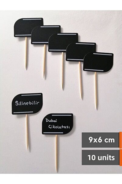 Şeffaf Etiket Etichetă neagră - 10 bucăți de ștergere, cu stick și apăsare pentru tablă, etichetă de preț pentru produs de 9x6 cm