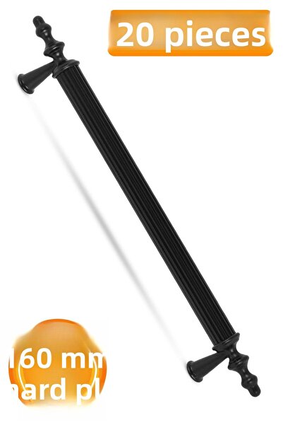 Badem10 (PLASTIC HARD) 20 buc Polavit 160 mm Mobilier negru Sertar de bucătăr...